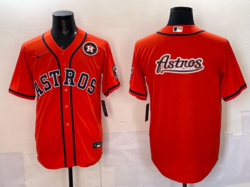 Men 2025 Houston Astros Blank Orange Nike MLB Jersey style 071->houston astros->MLB Jersey